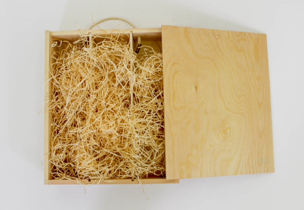 Wooden Box Gift Packaging with Wood Shavings