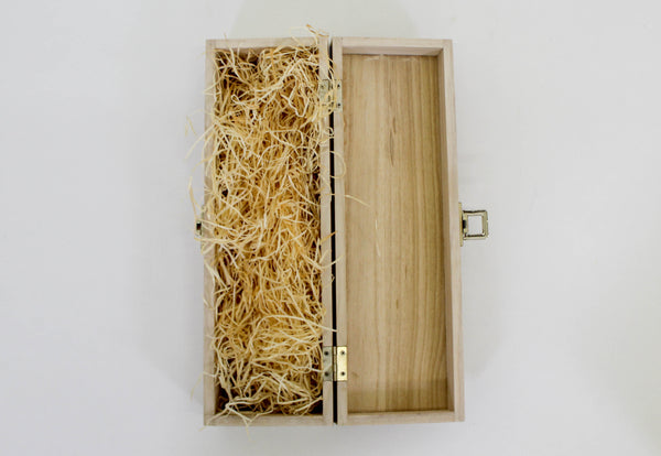 Wooden Box Gift Packaging with Wood Shavings